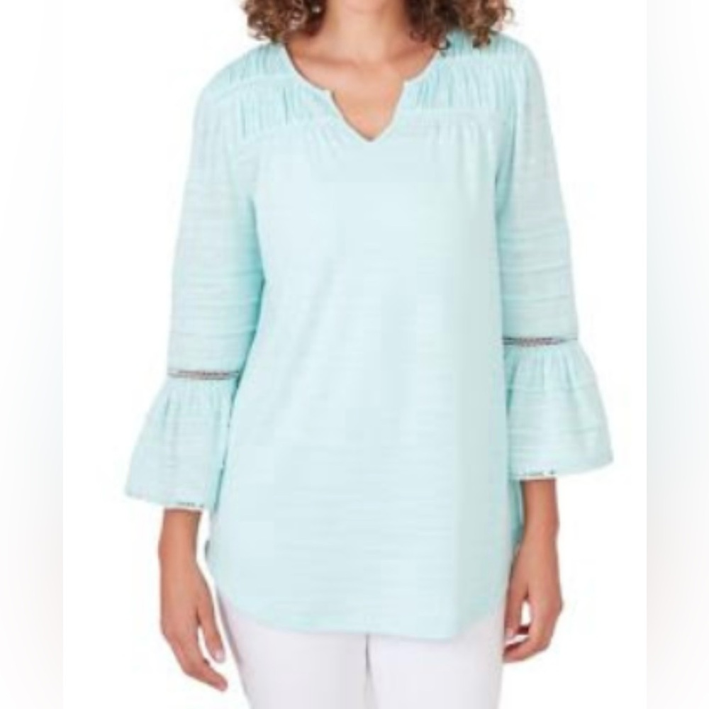 Ruby Rd Women's Slub Lace Knit Top